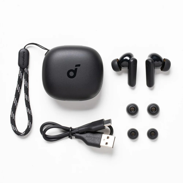 هدفون بلوتوثی انکر مدل SoundCore R50i A3949 بدون قابلیت نویز کنسلینگ، درگاه شارژ USB Type-C، دارای فناوری AI-Enhanced Calls برای کاهش نویز و بهبود مکالمات، مقاوم در برابر رطوبت و عرق