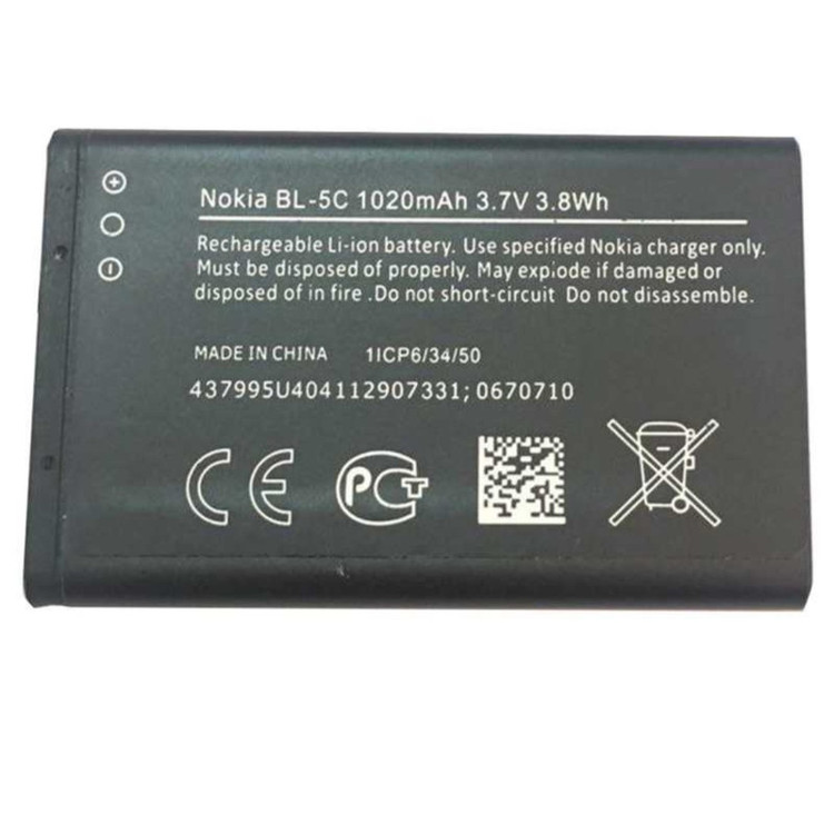 باتری موبایل نوکیا مدل BL-5C ظرفیت 1020 میلی آمپر ساعت مناسب برای گوشی موبایل نوکیا 5C